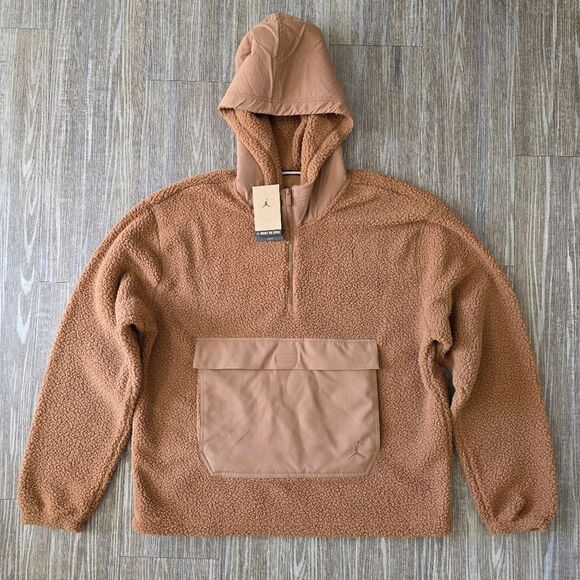 Air Jordan Flight Sherpa 1/2 Zip Pullover Hoodie Men's Size Large L FV7452-223 - Picture 13 of 13